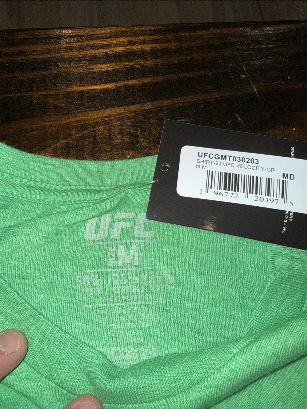 UFC Men's Light Green Graphic Crew Neck Tee